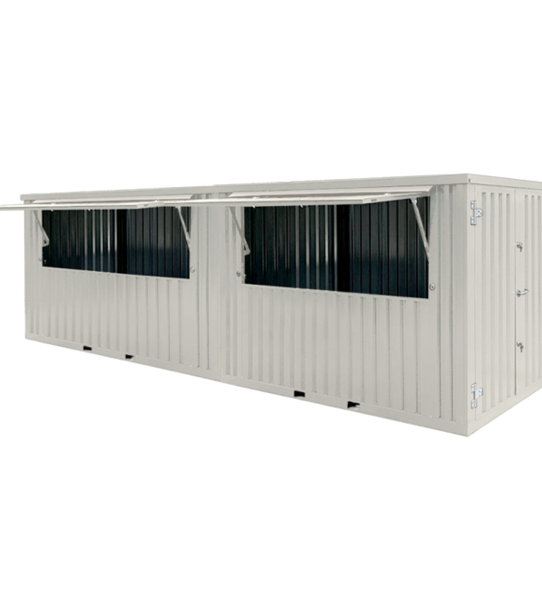 Blanc Container Bar Démontable XL 8×2 mètres